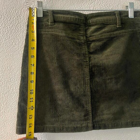 Vintage Blue Spice Military Green Corduroy Mini Skirt Size 5 90s Y2K - Picture 5 of 6
